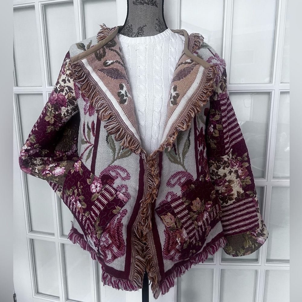 🌻-five-stitched by tina One of a kind tapestry and quilted jacket